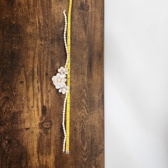 FRESHWATER Pearl Mother Of Pearl Flower Necklace Sterling Silver Hawaiian Shell. - Picture 6 of 16